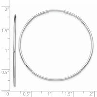 Thumbnail for 14k White Gold Polished Endless Tube Hoop Earrings