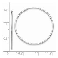 Thumbnail for 14k White Gold Polished Endless Tube Hoop Earrings