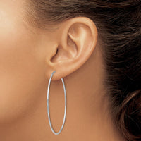Thumbnail for 14k White Gold Polished Endless Tube Hoop Earrings