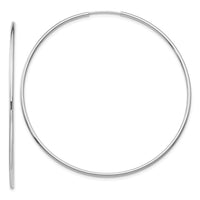 Thumbnail for 14k White Gold Polished Endless Tube Hoop Earrings