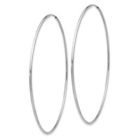 Thumbnail for 14k White Gold Polished Endless Tube Hoop Earrings