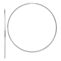 Thumbnail for 14k White Gold Polished Endless Tube Hoop Earrings