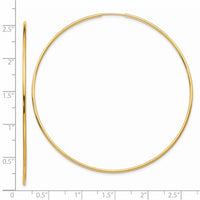 Thumbnail for 14k Polished Endless Tube Hoop Earrings