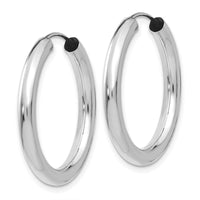 Thumbnail for 14k White Gold Polished Endless Tube Hoop Earrings