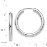 Thumbnail for 14k White Gold Polished Endless Tube Hoop Earrings