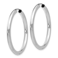 Thumbnail for 14k White Gold Polished Endless Tube Hoop Earrings