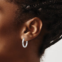 Thumbnail for 14k White Gold Polished Endless Tube Hoop Earrings