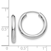 Thumbnail for 14k White Gold Polished Endless Tube Hoop Earrings
