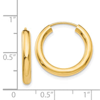Thumbnail for 14k Polished Endless Tube Hoop Earrings