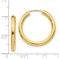 Thumbnail for 14k Polished Endless Tube Hoop Earrings