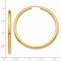 Thumbnail for 14k Polished Endless Tube Hoop Earrings