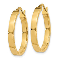 Thumbnail for 14K Diamond Cut Edge Medium 3mm Polished Hoop Earrings