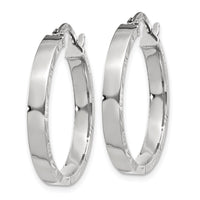 Thumbnail for 14K White Gold Diamond Cut Edge Medium 3mm Polished Hoop Earrings
