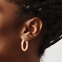 Thumbnail for 14k Rose Gold Polished 4mm Tube Hoop Earrings