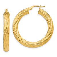 Thumbnail for 14k Textured Tube Hoop Earrings