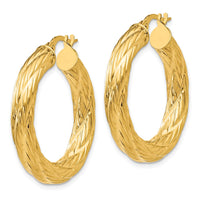 Thumbnail for 14k Textured Tube Hoop Earrings