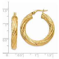 Thumbnail for 14k Textured Tube Hoop Earrings