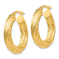 Thumbnail for 14k Textured Tube Hoop Earrings