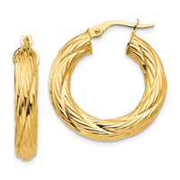 Thumbnail for 14k Textured Tube Hoop Earrings