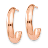 Thumbnail for 14k Rose Gold Polished Hoop Earrings