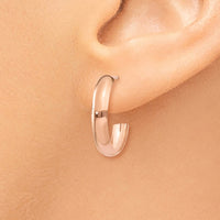 Thumbnail for 14k Rose Gold Polished Hoop Earrings