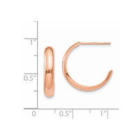 Thumbnail for 14k Rose Gold Polished Hoop Earrings