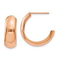 Thumbnail for 14k Rose Gold Polished Hoop Earrings