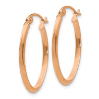 Thumbnail for 14k Rose Gold Polished Oval Tube Earrings