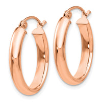 Thumbnail for 14k Rose Gold Polished Oval Tube Hoop Earrings