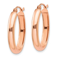 Thumbnail for 14k Rose Gold Polished Half-Round Oval Hoop Earrings