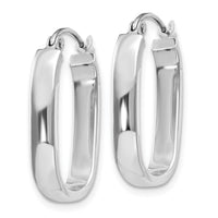 Thumbnail for 14k White Gold Polished Oval Tube Hoop Earrings