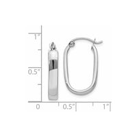 Thumbnail for 14k White Gold Polished Oval Tube Hoop Earrings