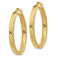 Thumbnail for 14K Large 3mm Patterned Hoop Earrings