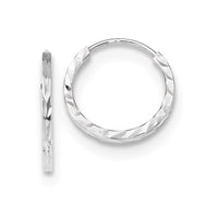 Thumbnail for 14k Diamond-cut Square Tube Endless Hoop Earrings