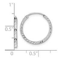 Thumbnail for 14k Diamond-cut Square Tube Endless Hoop Earrings