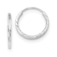 Thumbnail for 14k Diamond-cut Square Tube Endless Hoop Earrings