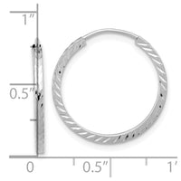 Thumbnail for 14k Diamond-cut Square Tube Endless Hoop Earrings