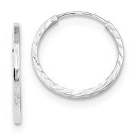 Thumbnail for 14k Diamond-cut Square Tube Endless Hoop Earrings