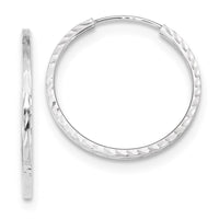 Thumbnail for 14k Diamond-cut Square Tube Endless Hoop Earrings