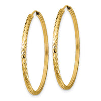 Thumbnail for 14k Diamond-cut Square Tube Endless Hoop Earrings
