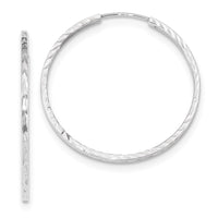 Thumbnail for 14k Diamond-cut Square Tube Endless Hoop Earrings