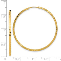 Thumbnail for 14k Diamond-cut Square Tube Endless Hoop Earrings