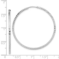 Thumbnail for 14k Diamond-cut Square Tube Endless Hoop Earrings