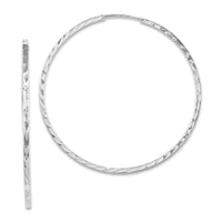 Thumbnail for 14k Diamond-cut Square Tube Endless Hoop Earrings