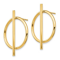 Thumbnail for 14K Circle & Bar Post Earrings