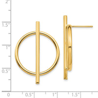 Thumbnail for 14K Circle & Bar Post Earrings