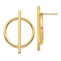 Thumbnail for 14K Circle & Bar Post Earrings