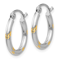 Thumbnail for 14k White Gold and Yellow Rhodium Hoop Earrings