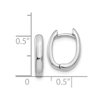 Thumbnail for 14k White Gold Oval Hinged Hoop Earrings