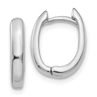 Thumbnail for 14k White Gold Oval Hinged Hoop Earrings